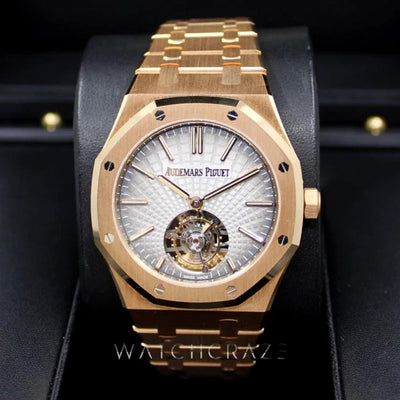 2021 AUDEMARS PIGUET ROYAL OAK 41MM FLYING TOURBILLON GREY DIAL ROSE GOLD 26530OR.OO.1220OR.01 - WatchCraze.com.au