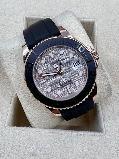 2022 ROLEX YACHT-MASTER PAVED DIAMOND 37MM 268655 - WatchCraze.com.au
