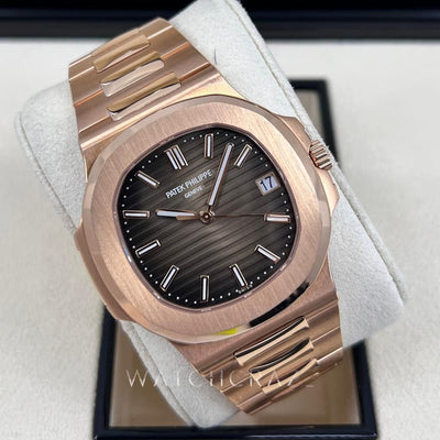 PATEK PHILIPPE NAUTILUS 40MM ROSE GOLD CHOCOLATE 5711/1R - WatchCraze.com.au