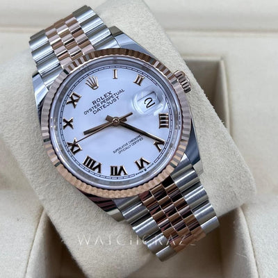2022 ROLEX DATEJUST 36MM FLUTED/JUBILEE EVEROSE TWO TONED 126231 - WatchCraze.com.au