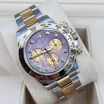 2020 ROLEX DAYTONA BLACK MOTHER OF PEARL DIAMOND MARKERS 116503 40MM - WatchCraze.com.au