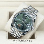 2022 ROLEX DAY-DATE 40 WHITE GOLD OLIVE GREEN DIAL 228239