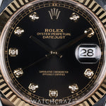 2026 ROLEX DATEJUST TWO TONE YELLOW GOLD AND STEEL BLACK DIAL DIAMOND MARKERS 41MM 126333