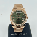 2022 ROLEX DAY-DATE 40 ROSE GOLD OLIVE GREEN DIAL 228236