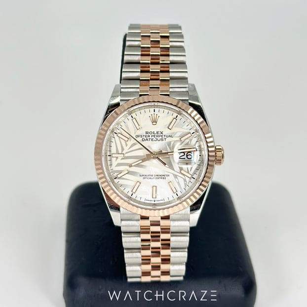 2023 ROLEX DATEJUST 36 TWO-TONE PALM MOTIF DIAL 126231