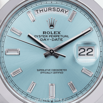 2022 ROLEX DAY-DATE PLATINUM ICE BLUE DIAL 40MM 228206