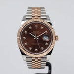 2022 ROLEX DATEJUST CHOCOLATE DIAL 41MM 126331 DIAMOND MARKERS