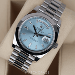 2022 ROLEX DAY-DATE PLATINUM ICE BLUE DIAL 40MM 228206