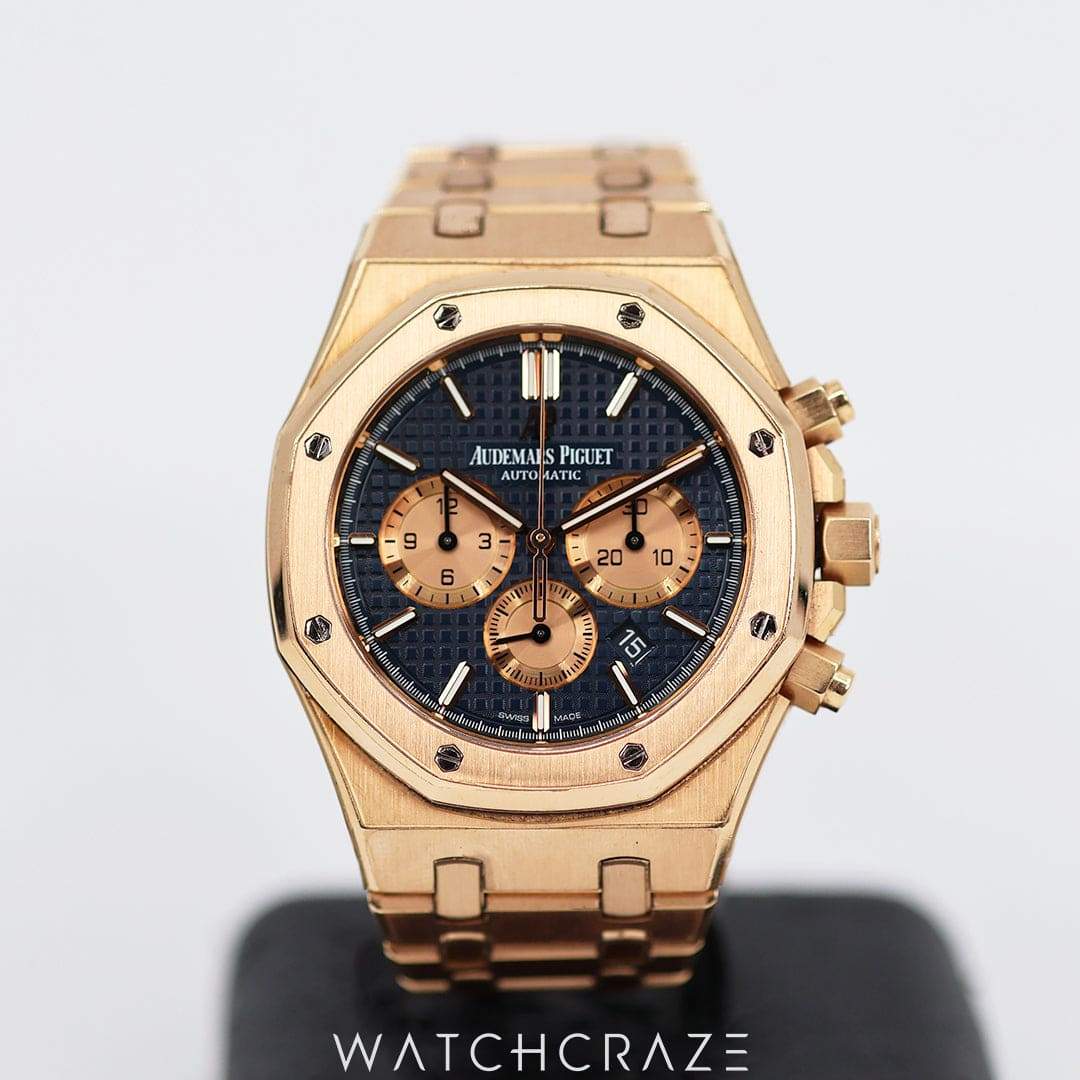 2017 AUDEMARS PIGUET ROYAL OAK CHRONOGRAPH BLUE DIAL 41MM 26331OR