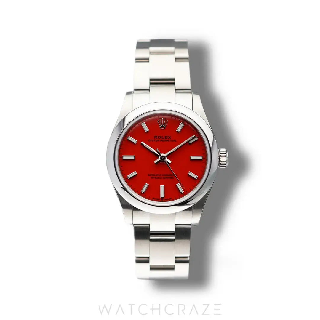 2022 ROLEX OYSTER PERPETUAL RED DIAL 31MM 277200