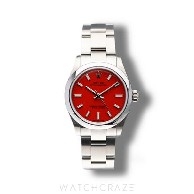 2022 ROLEX OYSTER PERPETUAL RED DIAL 31MM 277200