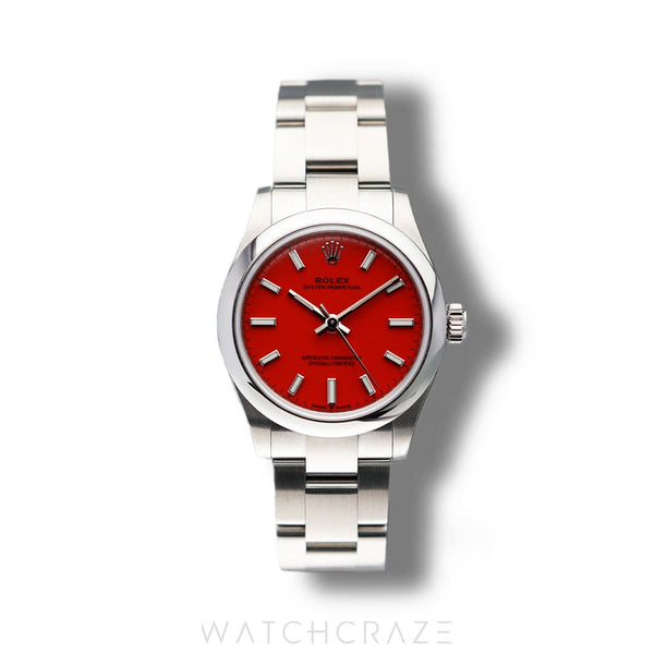 2022 ROLEX OYSTER PERPETUAL RED DIAL 31MM 277200