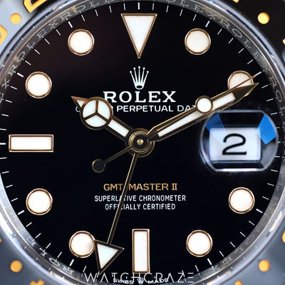 2023 ROLEX GMT MASTER II TWO TONE BLACK DIAL 40MM 126713GRNR