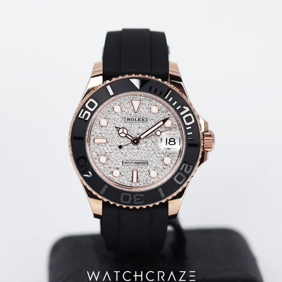 2022 ROLEX YATCHMASTER ROSE GOLD DIAMOND DIAL 37MM 268655