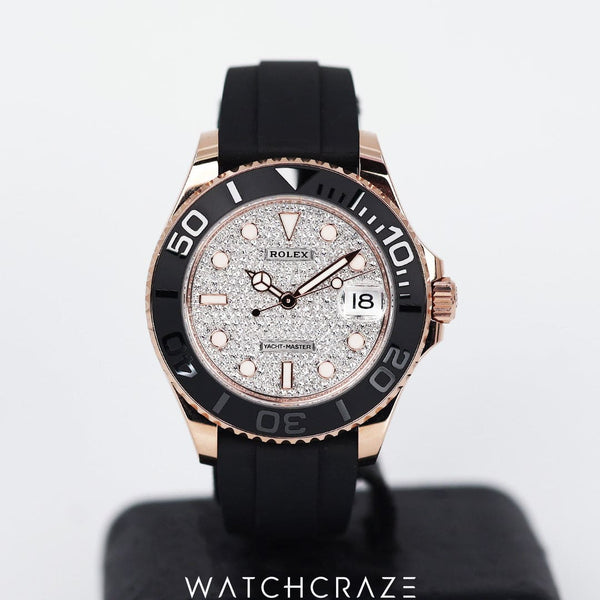 2022 ROLEX YATCHMASTER ROSE GOLD DIAMOND DIAL 37MM 268655