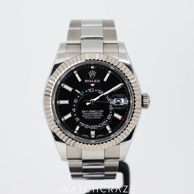 2022 ROLEX SKY-DWELLER BLACK DIAL 42MM 326934 STAINLESS STEEL