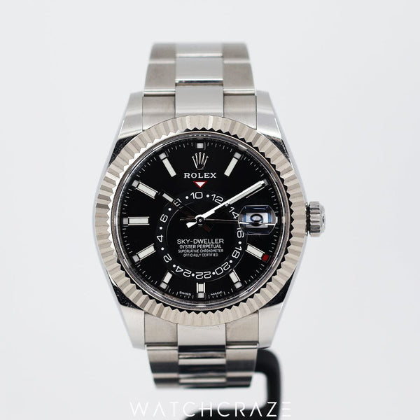 2022 ROLEX SKY-DWELLER BLACK DIAL 42MM 326934 STAINLESS STEEL