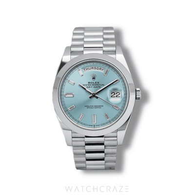 2022 ROLEX DAY-DATE PLATINUM ICE BLUE DIAL 40MM 228206