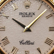 2003 LADIES ROLEX CELLINI DILVER DIAL BROWN LEATHER BAND 26MM 01/08/6110