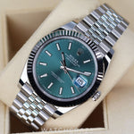 2024 ROLEX DATEJUST MINT GREEN FLUTED JUBILEE 41MM 126334