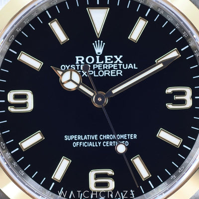 2024 ROLEX EXPLORER TWO TONE STEEL AND YELLOW GOLD BLACK DIAL 36MM 124273