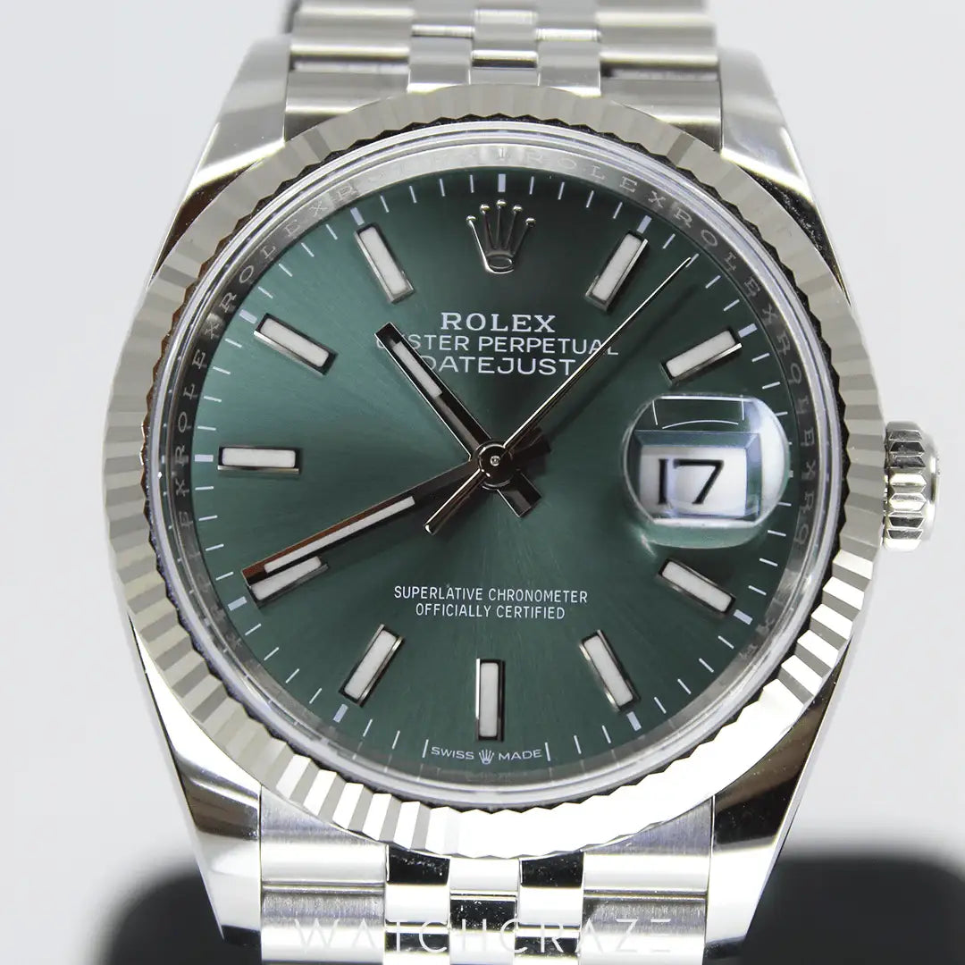 2022 ROLEX DATEJUST 36 MINT GREEN DIAL 126234 2022 ROLEX DATEJUST 36 MINT GREEN DIAL 126234