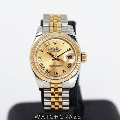2015 ROLEX LADY-DATEJUST TWO-TONE CHAMPAGNE DIAL 26MM 179173