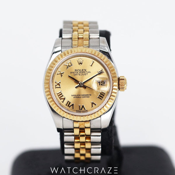 2015 ROLEX LADY-DATEJUST TWO-TONE CHAMPAGNE DIAL 26MM 179173
