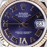 2023 ROLEX LADY-DATEJUST PURPLE AUBERGINE DIAL EVEROSE & OYSTERSTEEL DIAMOND MARKERS 31mm 278271