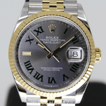 2023 ROLEX DATEJUST TWO TONE YELLOW GOLD 36MM 126233 WIMBELDON DIAL