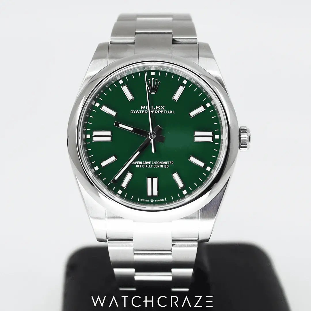 2023 ROLEX OYSTER PERPETUAL OP41 GREEN 41MM 124300