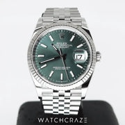 2022 ROLEX DATEJUST 36 MINT GREEN DIAL 126234