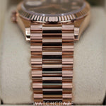 2023 ROLEX DAY-DATE CHOCOLATE DIAL ROSE GOLD BRACELET 36MM 128235