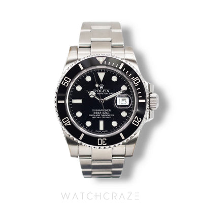 CIRCA 2016 ROLEX SUBMARINER DATE CERAMIC BEZEL 40MM 116610LN