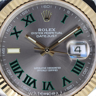 2023 ROLEX DATEJUST TWO TONE WIMBELDON 41MM 126333