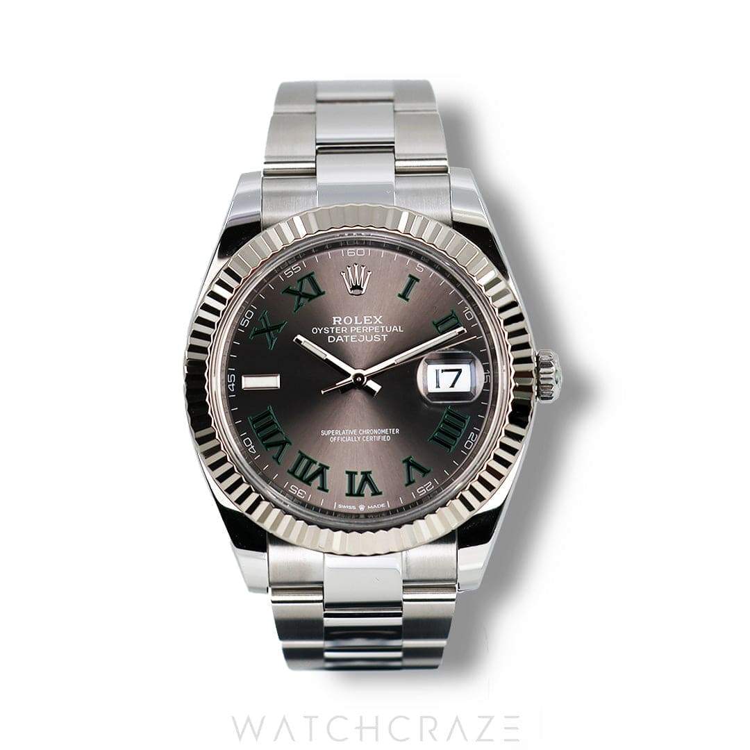 2025 ROLEX DATEJUST WIMBLEDON DIAL FLUTED BEZEL OYSTER BRACELET 41MM 126334