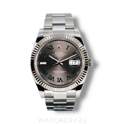 2025 ROLEX DATEJUST WIMBLEDON DIAL FLUTED BEZEL OYSTER BRACELET 41MM 126334