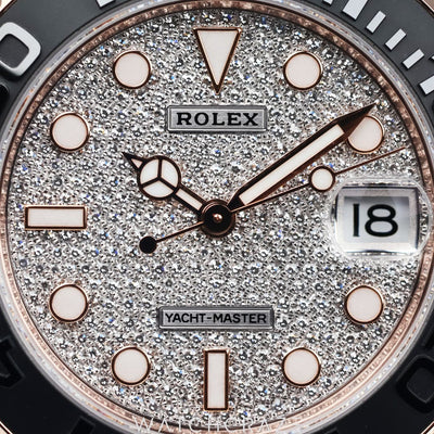 2022 ROLEX YATCHMASTER ROSE GOLD DIAMOND DIAL 37MM 268655