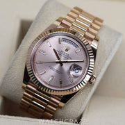 2017 ROLEX DAY-DATE SUNDUST DIAL DIAMOND MARKERS 40MM 228235
