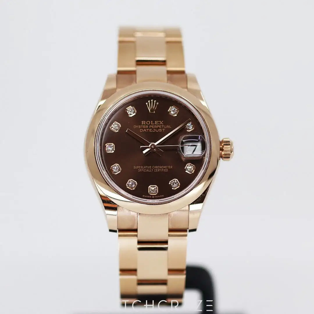 2021 ROLEX DATEJUST ROSE GOLD DIAMOND MARKERS 31MM 278245