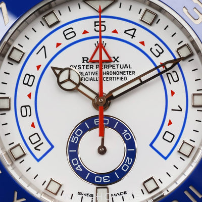 2018 ROLEX YACHTMASTER 2  WHITE DIAL 44MM 116680 STAINLESS STEEL