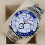 2018 ROLEX YACHTMASTER 2  WHITE DIAL 44MM 116680 STAINLESS STEEL