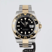 2009 ROLEX GMT MASTER II YELLOW GOLD STAINLESS STEEL 40MM 116713LN