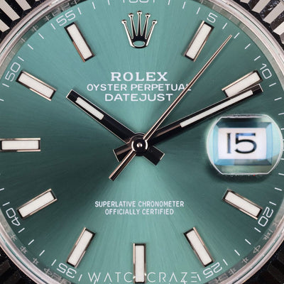 2024 ROLEX DATEJUST MINT GREEN FLUTED JUBILEE 41MM 126334