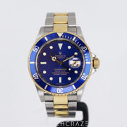 2008 ROLEX SUBMARINER "BLUESY" YELLOW GOLD/STEEL BLUE DIAL 40MM 16613