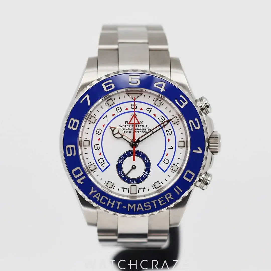 2018 ROLEX YACHTMASTER 2 WHITE DIAL 44MM 116680 STAINLESS STEEL