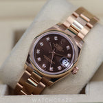 2021 ROLEX DATEJUST ROSE GOLD DIAMOND MARKERS 31MM 278245