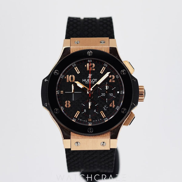 2013 HUBLOT BIG BANG ROSE GOLD BLACK DIAL 44MM 301.PB.131.RX