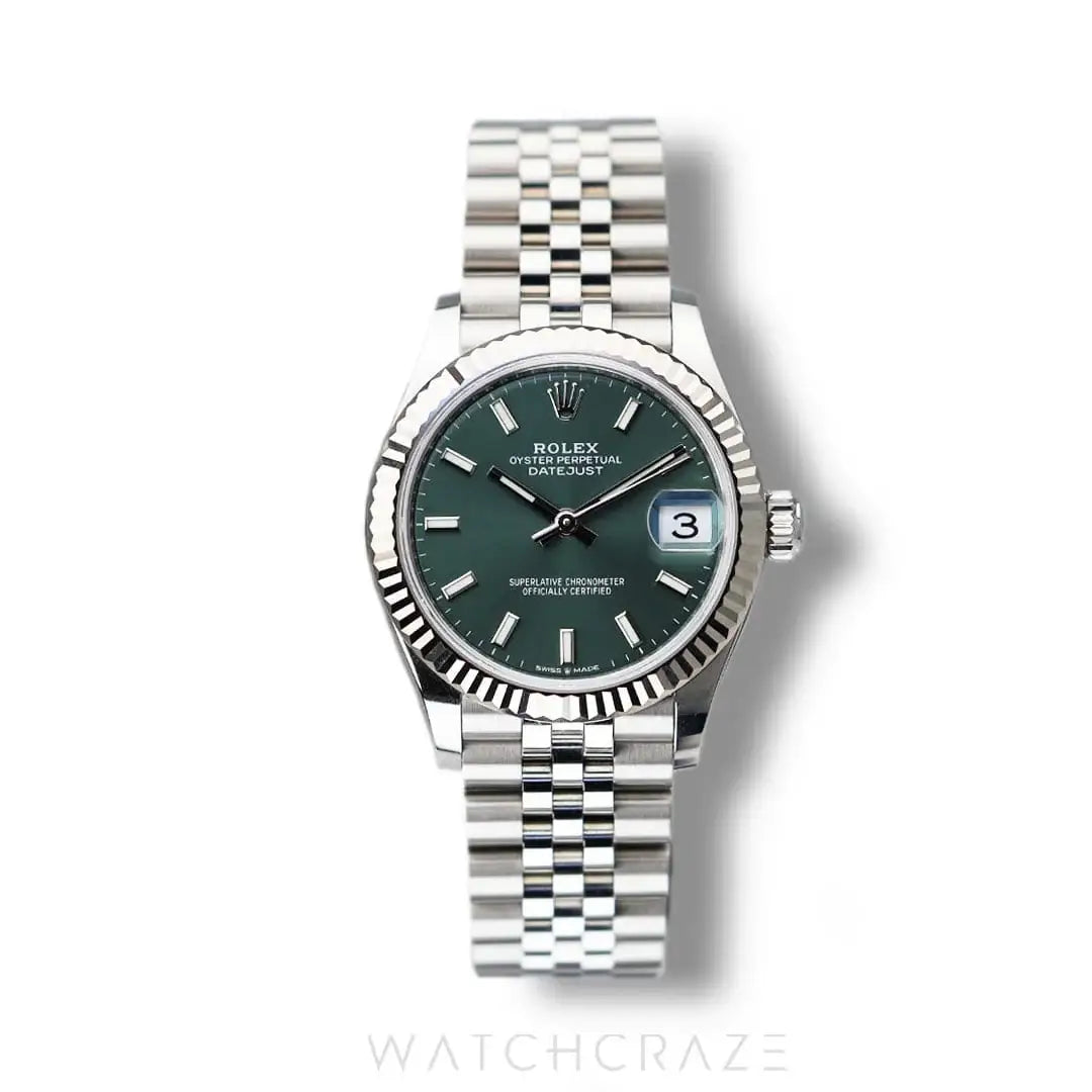 2023 ROLEX DATEJUST GREEN DIAL STAINLESS STEEL 31MM 278274