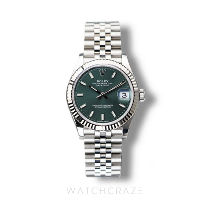 2023 ROLEX DATEJUST GREEN DIAL STAINLESS STEEL 31MM 278274